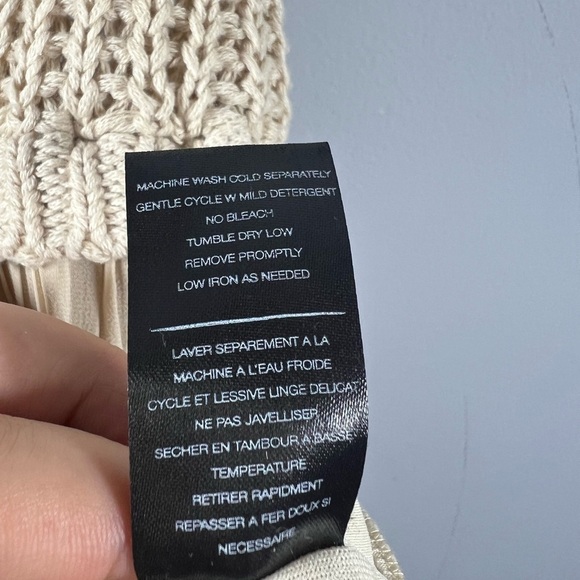 Margot Cream Crochet Top Dress with Pleated Bohemian Sheer Bottom Small - Picture 7 of 12